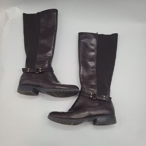 Life Stride Womens X Anita Dark Chocolate Wide Calf Tall Riding Boots Size 8W
